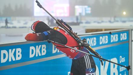 Noch nicht wieder fit: Vanessa Voigt ist in Oberhof nur noch Zuschauerin.