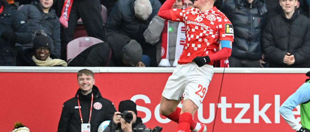 Jonathan Burkardt traf beim 2:0 des FSV Mainz 05 gegen den VfL Bochum doppelt.