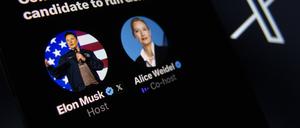 Elon Musk interviewte Alice Weidel live auf X.