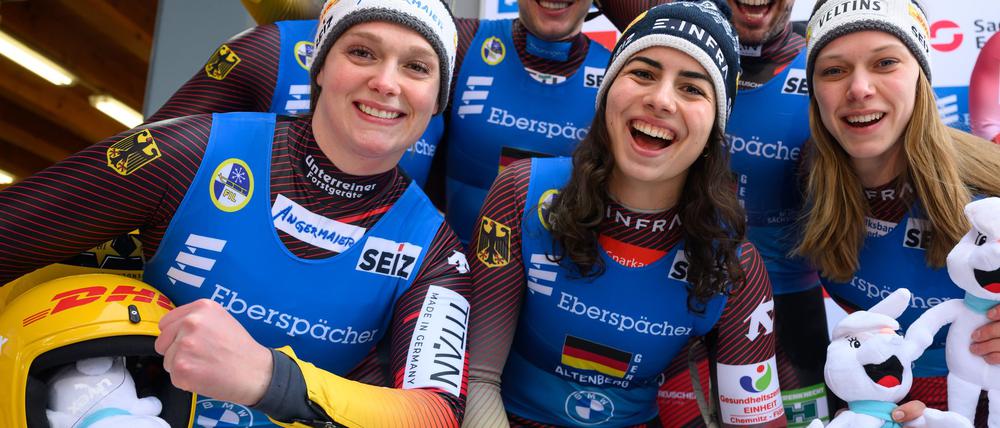 Stark im Team: Deutschlands Rodlerinnen und Rodler.