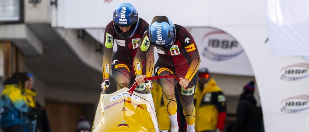 Kim Kalicki und Leonie Fiebig gewinnen den Zweierbob-Weltcup in St. Moritz.