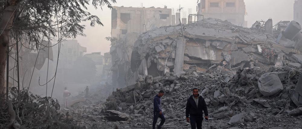 Zerstörtes Flüchtlingssiedlung im Gazastreifen.