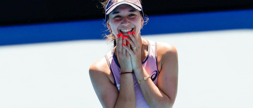 Kann Ihr Glück bei den Australian Open kaum fassen: Eva Lys.