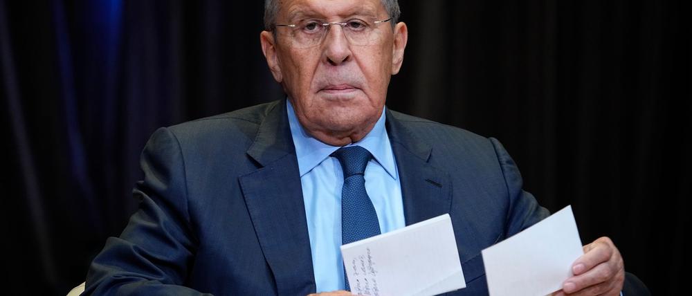 Der russische Außenminister Sergej Lawrow sieht die Alternative für Deutschland und das Bündnis Sahra Wagenknecht als Verteidiger deutscher Interessen. (Archivbild)