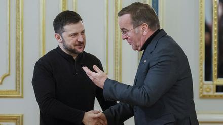 Verteidigungsminister Boris Pistorius (SPD) wurde am Dienstag von Wolodymyr Selenskyj empfangen.