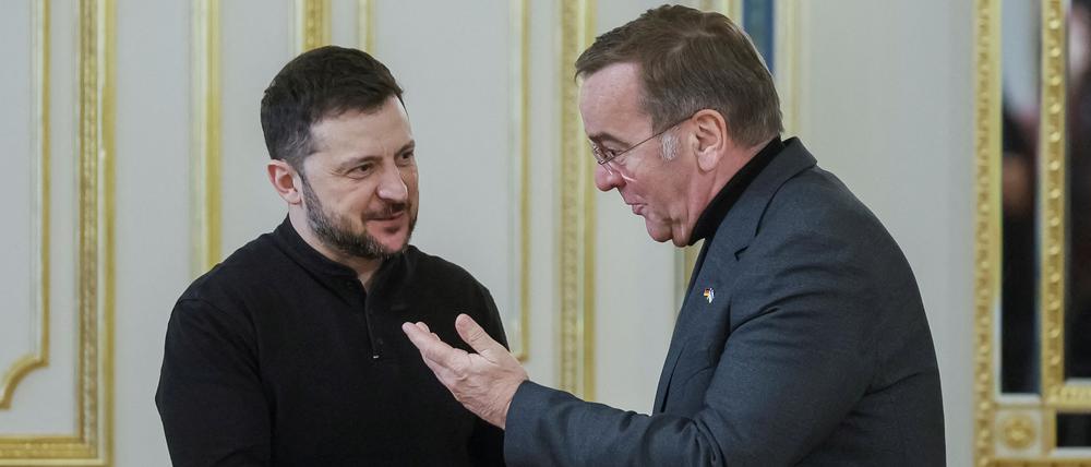 Verteidigungsminister Boris Pistorius (SPD) wurde am Dienstag von Wolodymyr Selenskyj empfangen.