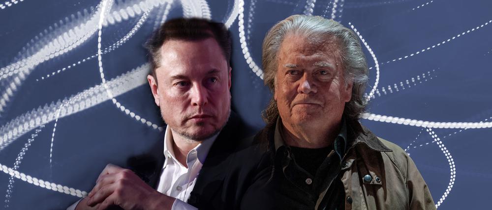 Steve Bannon (r.) hat es auf Elon Musk abgesehen.