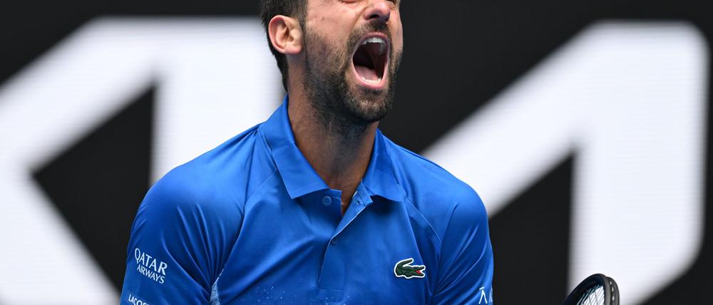 Novak Djokovic jubelt beim Zweitrundensieg bei den Australian Open