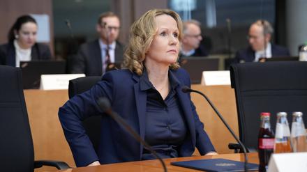 Umweltministerin Steffi Lemke (Grüne) am Mittwoch vor dem Untersuchungsausschuss zum Atomausstieg.