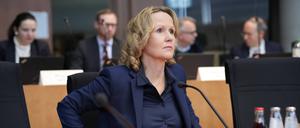 Umweltministerin Steffi Lemke (Grüne) am Mittwoch vor dem Untersuchungsausschuss zum Atomausstieg.