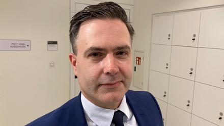 Dominik Kaufner, Brandenburger Landtagsabgeordneter der AfD, aufgenommen im Landtag in Potsdam. (Archivbild)
