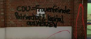 Farbanschlag auf ein CDU-Büro in Hamburg.