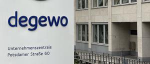 Unternehmenszentrale der Degewo, landeseigene Wohnungsgesellschaft, mit eingeschlagenen Scheiben am 14.1.2025, in der Potsdamer Straße.