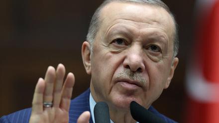 Recep Tayyip Erdogan bei seiner Ansprache am Mittwoch im Parlament in Ankara.
