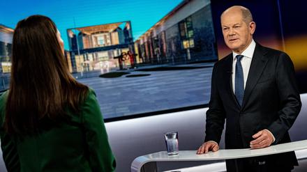 Bundeskanzler Olaf Scholz (SPD) am Mittwoch bei der Sendung „RTL Direkt“.