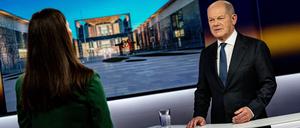 Bundeskanzler Olaf Scholz (SPD) am Mittwoch bei der Sendung „RTL Direkt“.