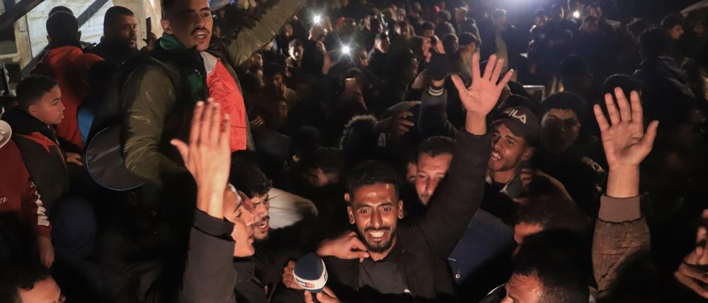 Freude im Gazastreifen: Die Waffen sollen schweigen. 