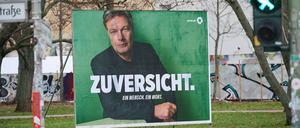 Robert Habeck ist Kanzlerkandidat der Grünen: Wahlplakat in Berlin.