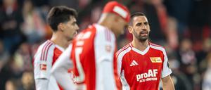 Rani Khedira, Danilho Doekhi und Diogo Leite (von rechts nach links) suchen mit Union den Weg aus der Krise.