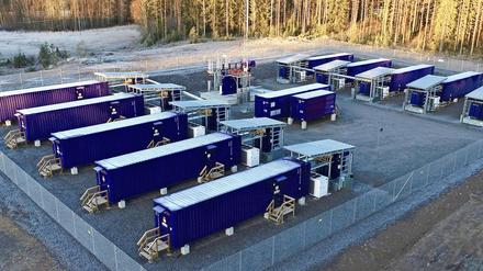 Container für große Batteriespeicher.