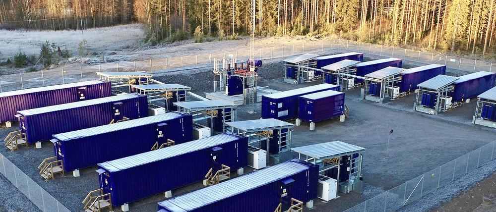 Container für große Batteriespeicher.