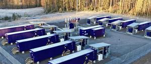 Container für große Batteriespeicher.
