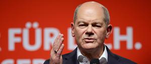 Olaf Scholz am Freitag bei seinem Auftritt in Wolfsburg.
