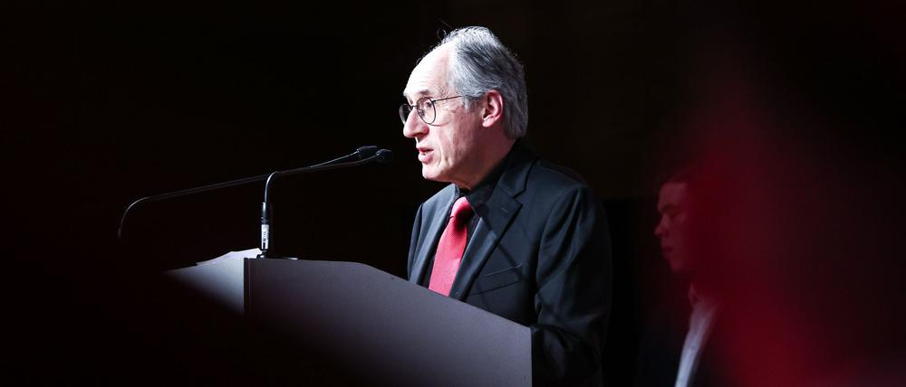 Gérard Biard, Herausgeber der französischen Satirezeitschrift Charlie Hebdo, wurde in Berlin geehrt.