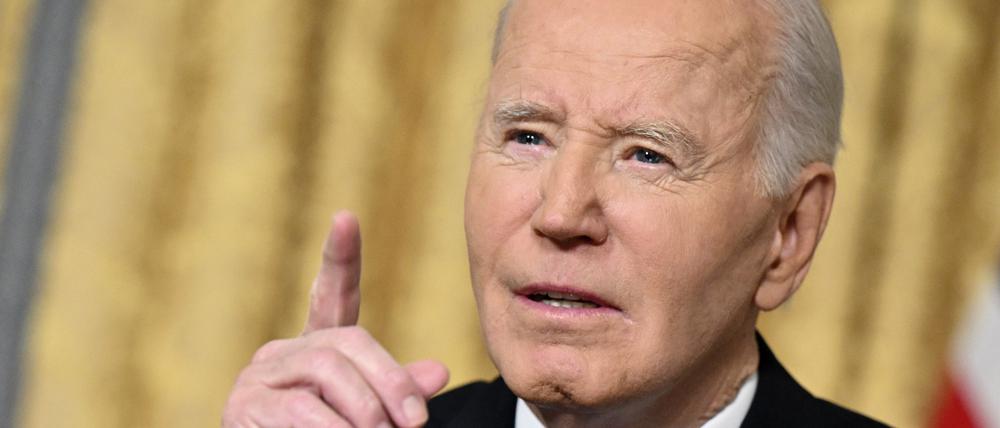 US-Präsident Joe Biden bei seiner Abschiedsrede im Oval Office des Weißen Hauses (Archivbild).