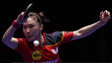 Tischtennis WM, Mannschaft, Frauen, Viertelfinale, Frankreich - Deutschland. Shan Xiaona aus Deutschland in Aktion