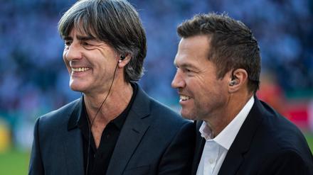 Lothar Matthäus (r) bringt Ex-Bundestrainer Joachim Löw (l) beim BVB ins Spiel.  