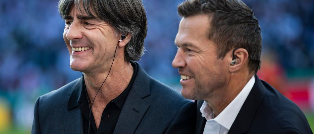 Lothar Matthäus (r) bringt Ex-Bundestrainer Joachim Löw (l) beim BVB ins Spiel.  
