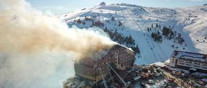 Das Feuer war in einem Ski-Hotel in Kartalkaya im Nordwesten der Türkei ausgebrochen.