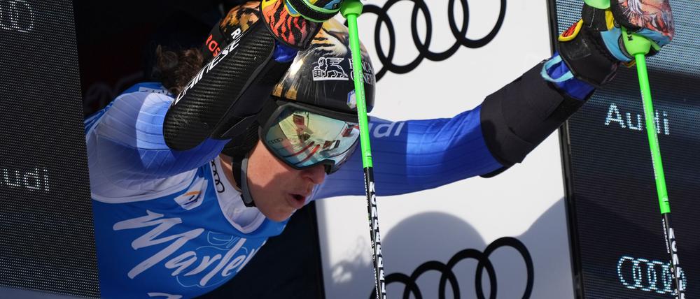 Die Italienerin Federica Brignone schied im Riesenslalom nach Führung im ersten Lauf aus.