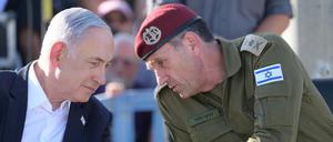 Israels Ministerpräsident Benjamin Netanjahu und Armeechef Herzi Halevi. 