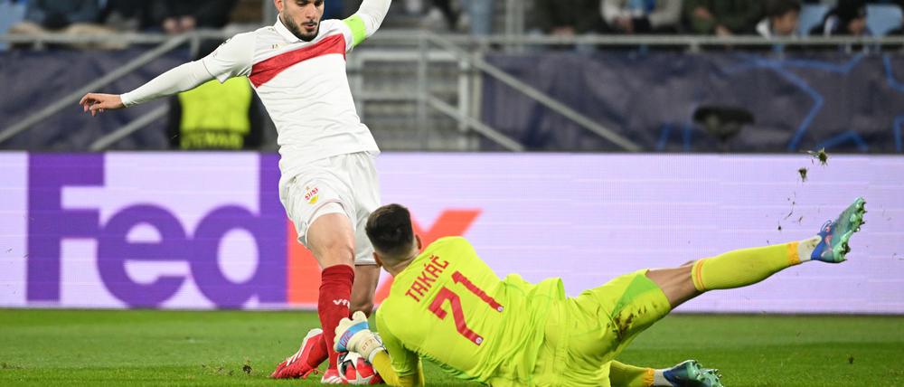 Deniz Undav war nicht mit allem zufrieden, was das VfB in Bratislava bot.
