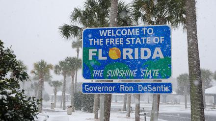 Schnee hatten die Einwohner Floridas dort lange nicht gesehen.