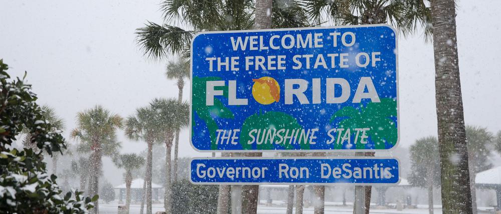 Schnee hatten die Einwohner Floridas dort lange nicht gesehen.