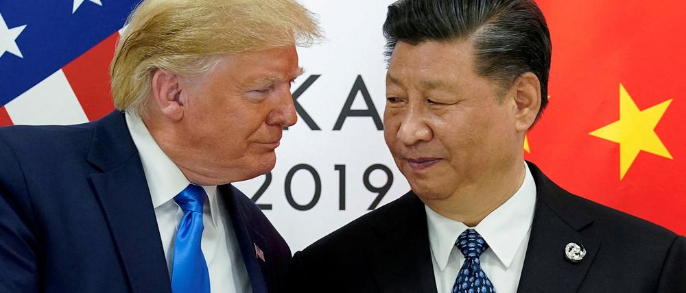 Donald Trump und Xi Jinping bei einem Treffen vor sechs Jahren: Der US-Präsident droht bislang nur mit Zöllen.