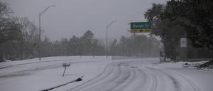 Aus New Orleans im Bundesstaat Louisiana meldete der Wetterdienst rund 20 Zentimeter Schnee.