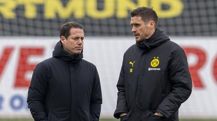 Dortmunds Geschäftsführer Lars Ricken (li.) und Sportdirektor Sebastian Kehl sind Teil des Problems.