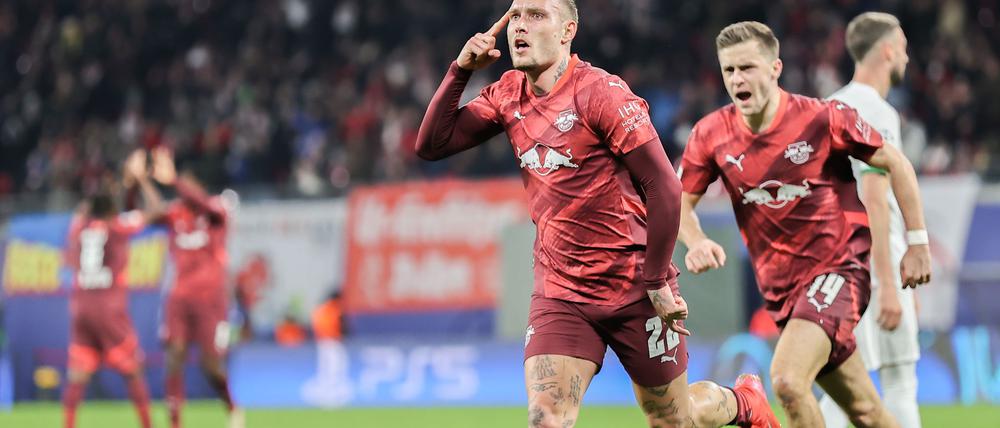 David Raum erzielte gegen Lissabon das 2:0 für Leipzig - doch es zählte wegen einer Abseitsstellung nicht.