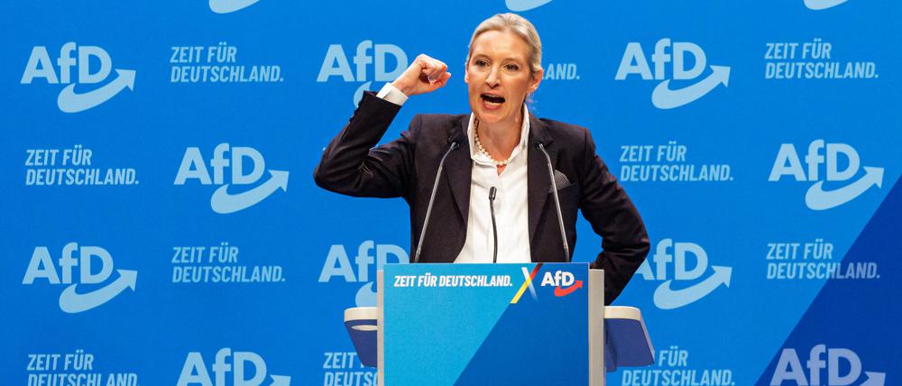 Alice Weidel bei einer Rede.