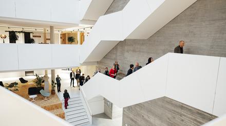 Das Atrium des neuen Coworking-Hauses der Wista Adlershof.