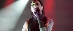 Marilyn Manson tritt im Byline Bank Aragon Ballroom in Chicago auf. 