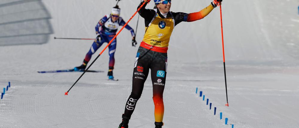 Wieder auf dem Podest: Franziska Preuß