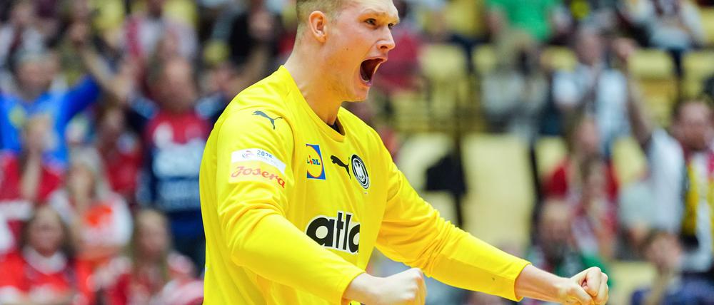 Torwart David Späth überragte beim WM-Sieg der deutschen Handballer gegen Tunesien.