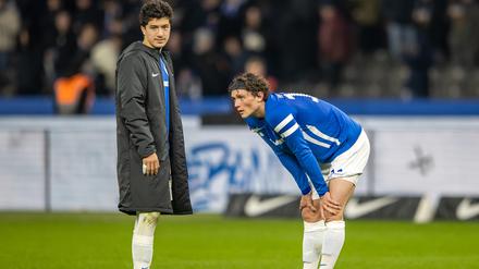 Die Frustration zum Schluss. Ibrahim Maza und Fabian Reese (r.) versäumten am Samstag gegen den HSV einen Big Point im Kampf um den Aufstieg.