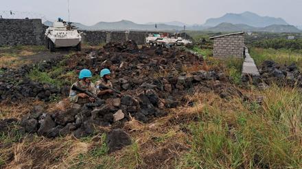 Soldaten einer UN-Mission am 26. Januar 2025 in der Provinz Nord-Kivu im Kongo.