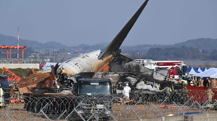 Die Unglücksmaschine der Airline Jeju Air auf dem Muan International Airport.